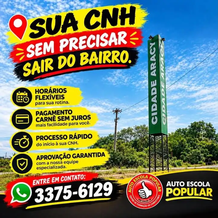 🚗✨ Sua CNH sem precisar sair do bairro!Na Auto Escola Popular, você encontra praticidade, horários flexíveis e um proces...
